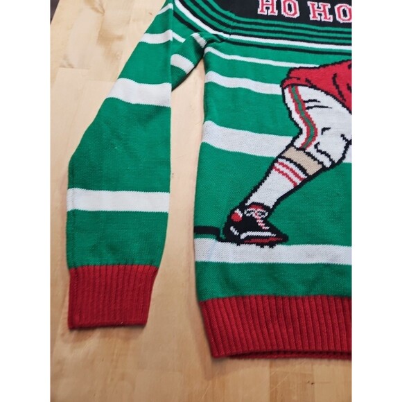 Ho Ho Hike Football Santa Ugly Christmas Sweater Unisex Size Small - Picture 7 of 16